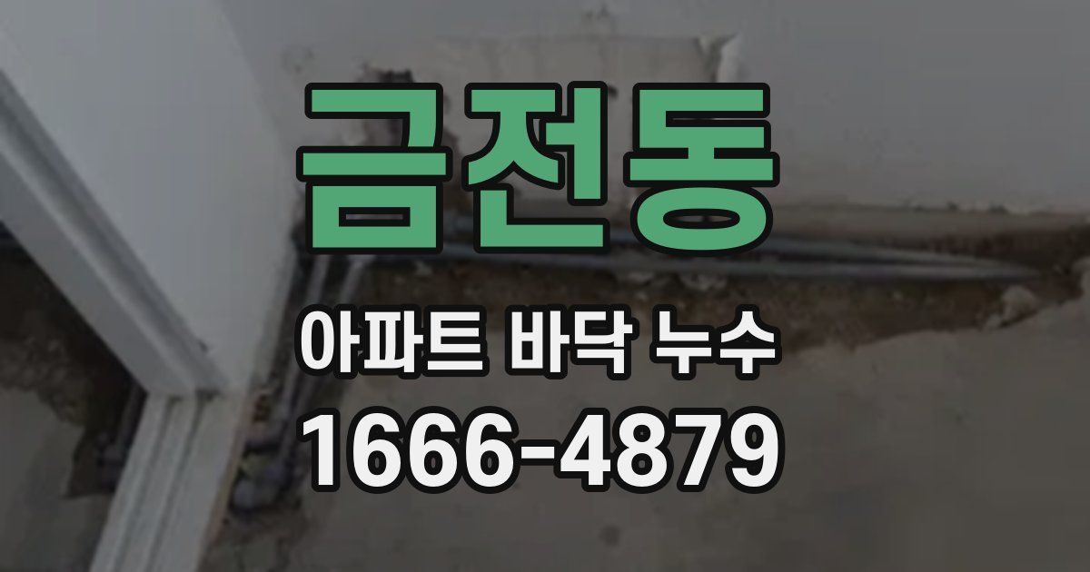금전동 아파트 바닥 누수