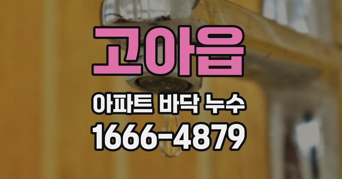 고아읍 아파트 바닥 누수