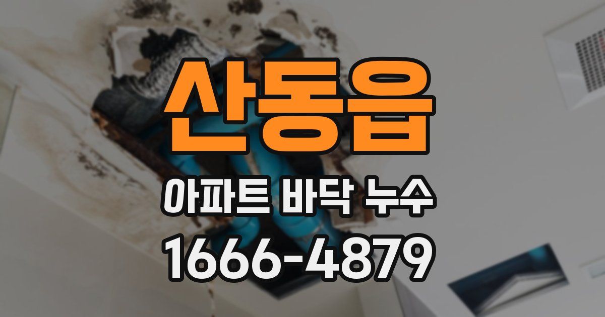 산동읍 아파트 바닥 누수