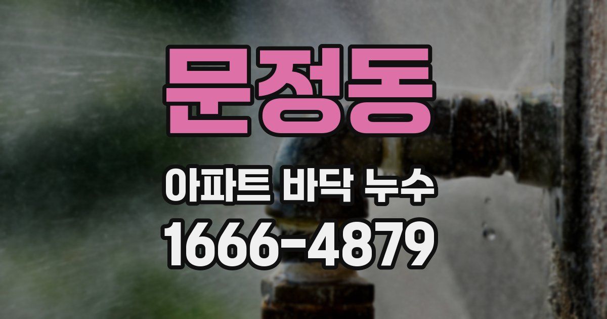 문정동 아파트 바닥 누수