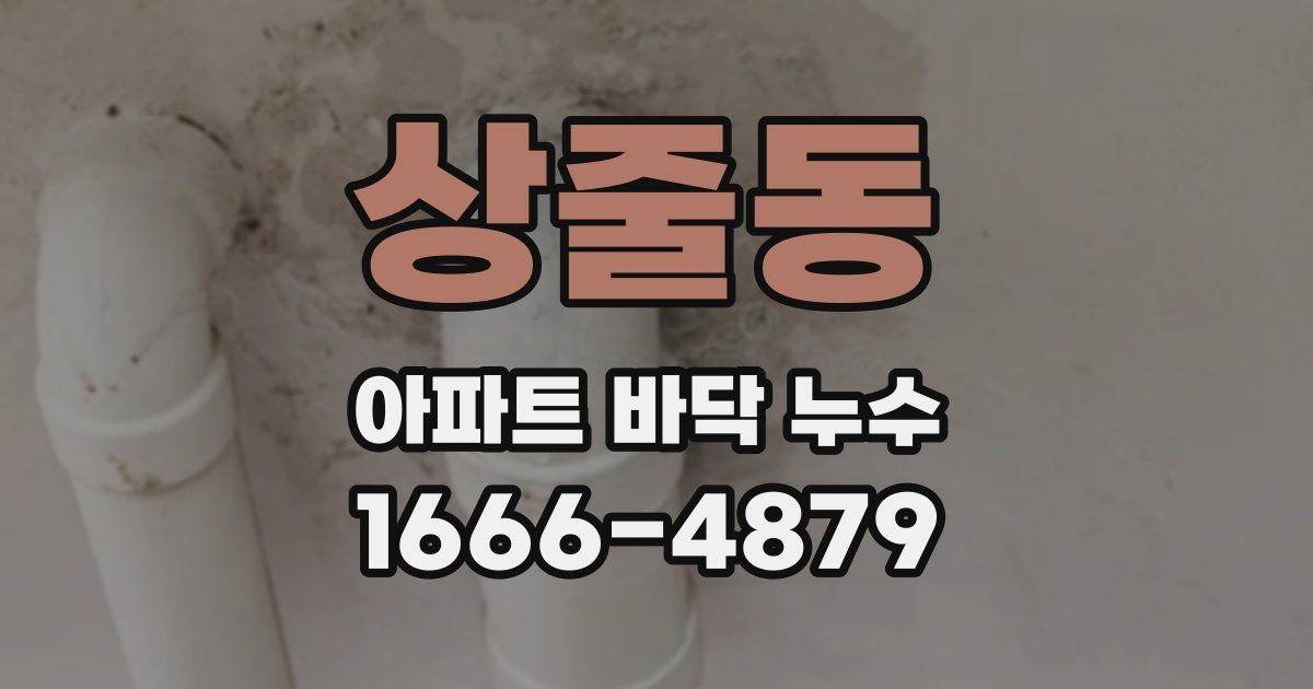 상줄동 아파트 바닥 누수