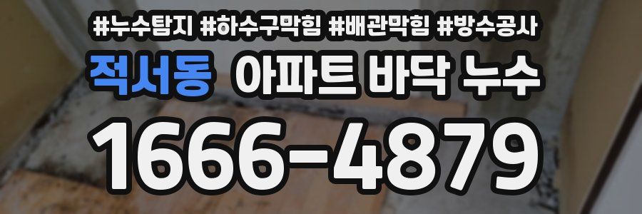 적서동 아파트 바닥 누수