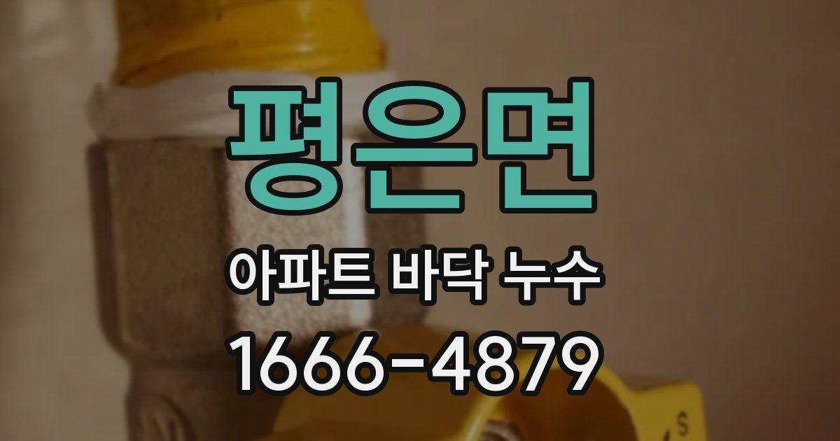 평은면 아파트 바닥 누수
