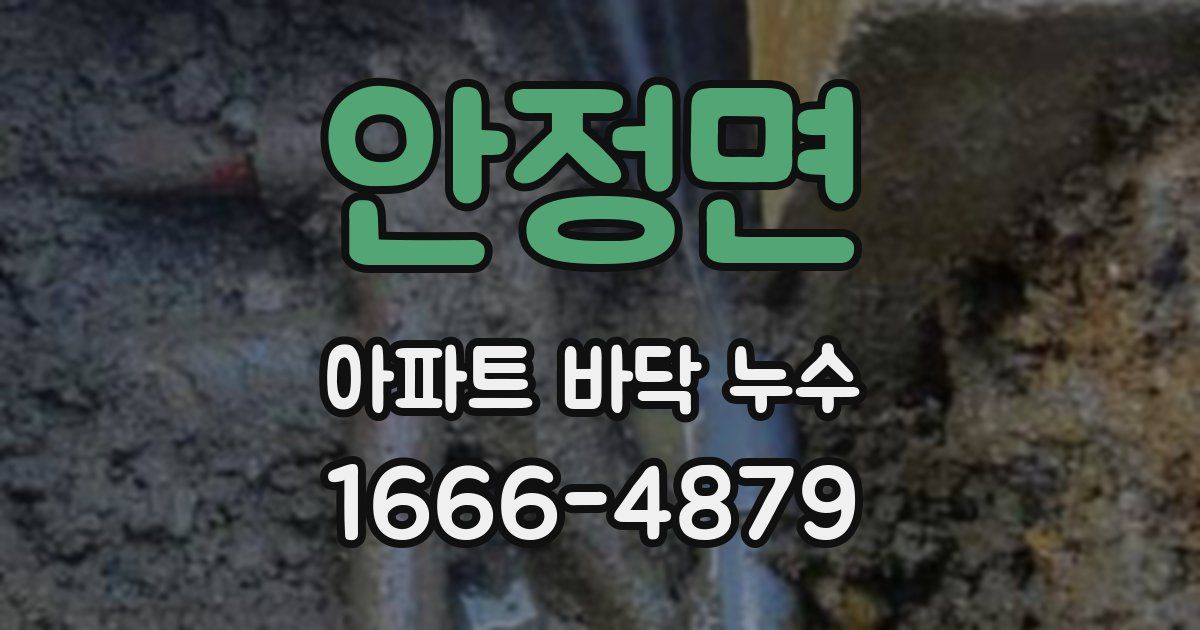 안정면 아파트 바닥 누수