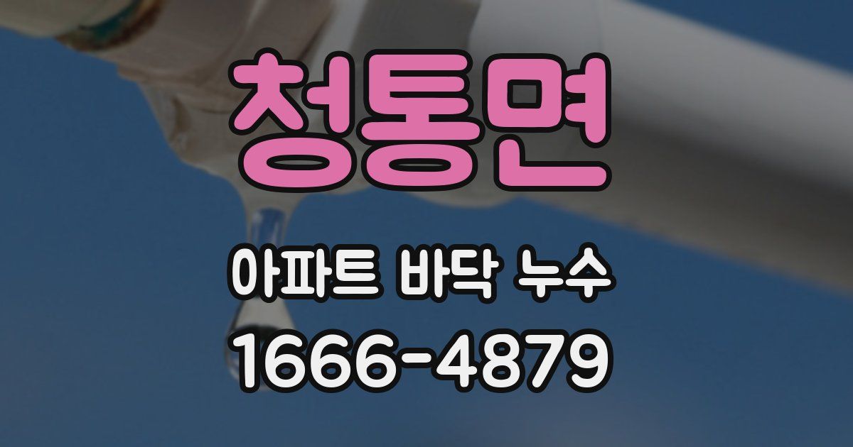 청통면 아파트 바닥 누수