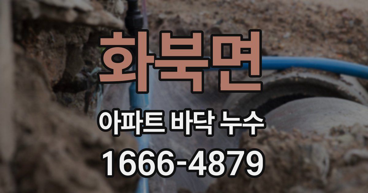 화북면 아파트 바닥 누수