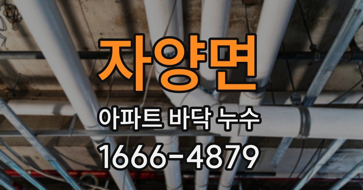 자양면 아파트 바닥 누수