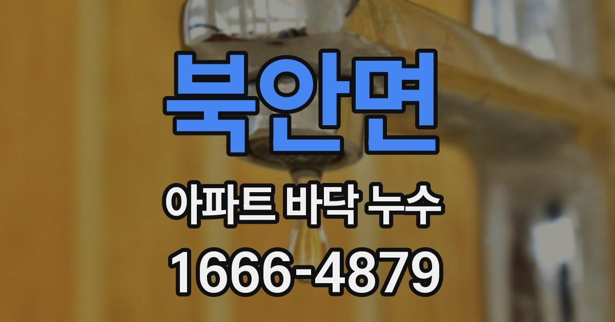 북안면 아파트 바닥 누수