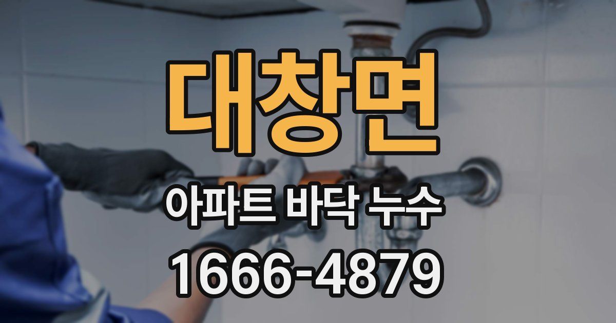 대창면 아파트 바닥 누수