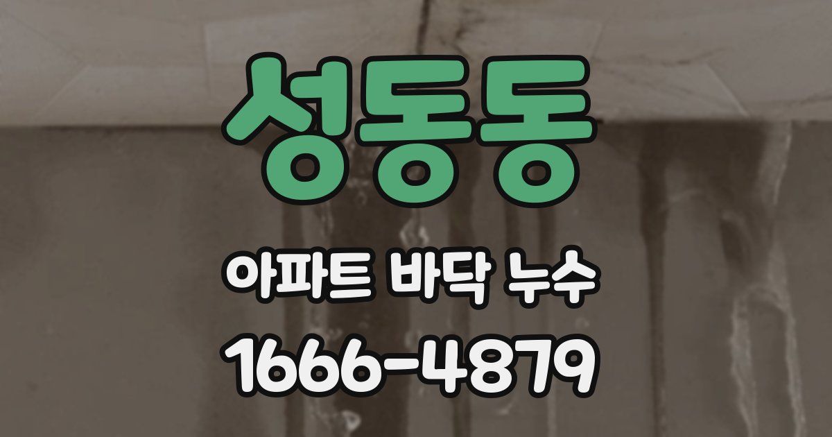 성동동 아파트 바닥 누수