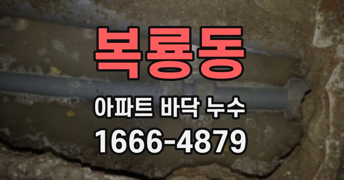 복룡동 아파트 바닥 누수