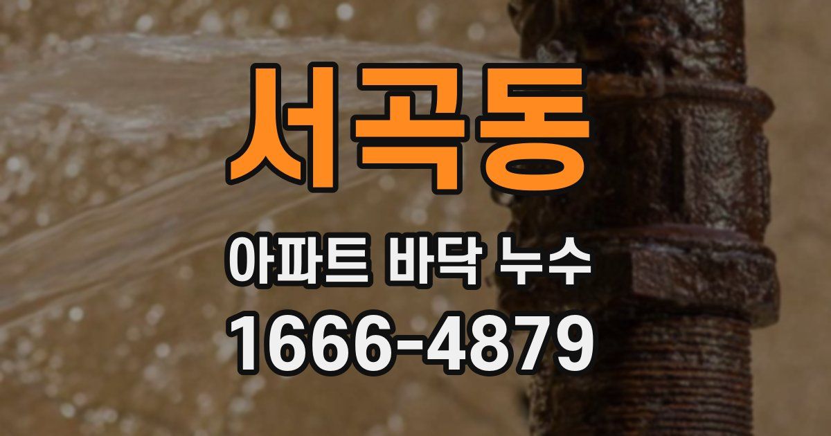 서곡동 아파트 바닥 누수