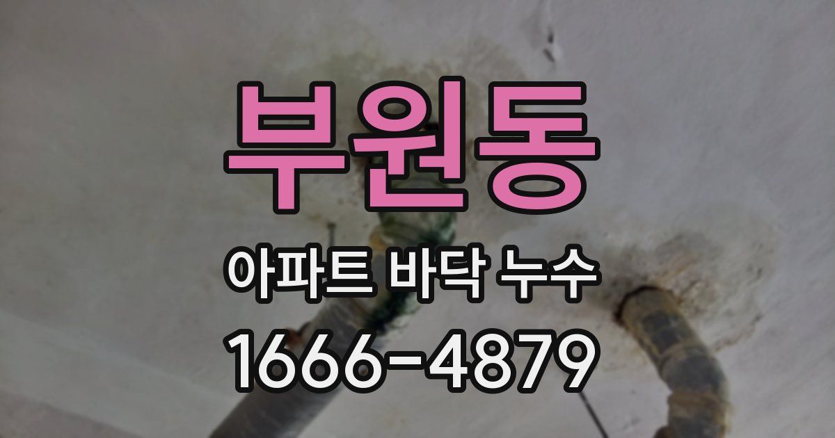 부원동 아파트 바닥 누수