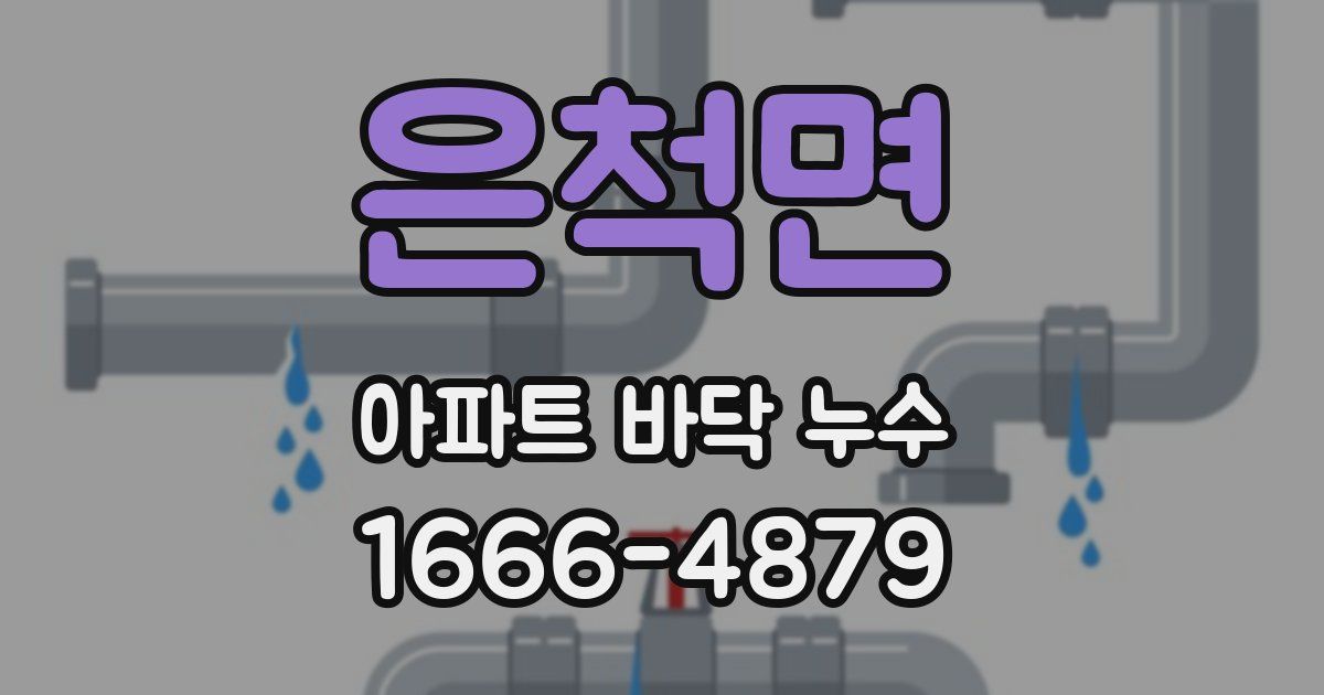 은척면 아파트 바닥 누수