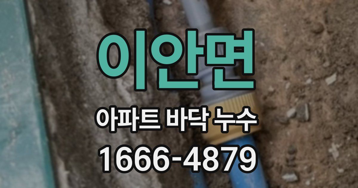 이안면 아파트 바닥 누수