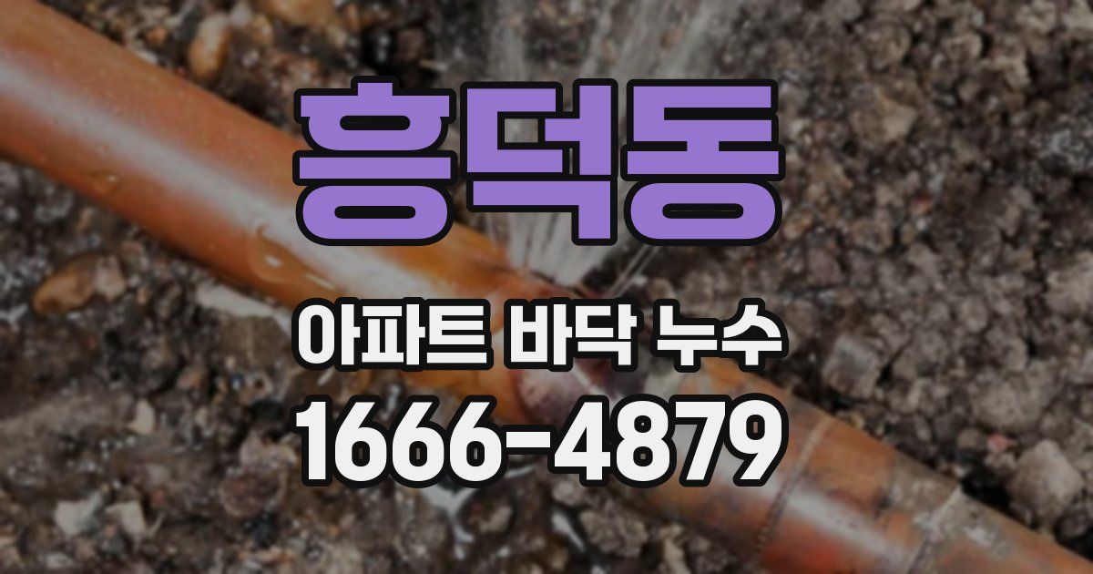 흥덕동 아파트 바닥 누수