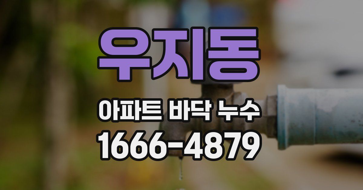 우지동 아파트 바닥 누수