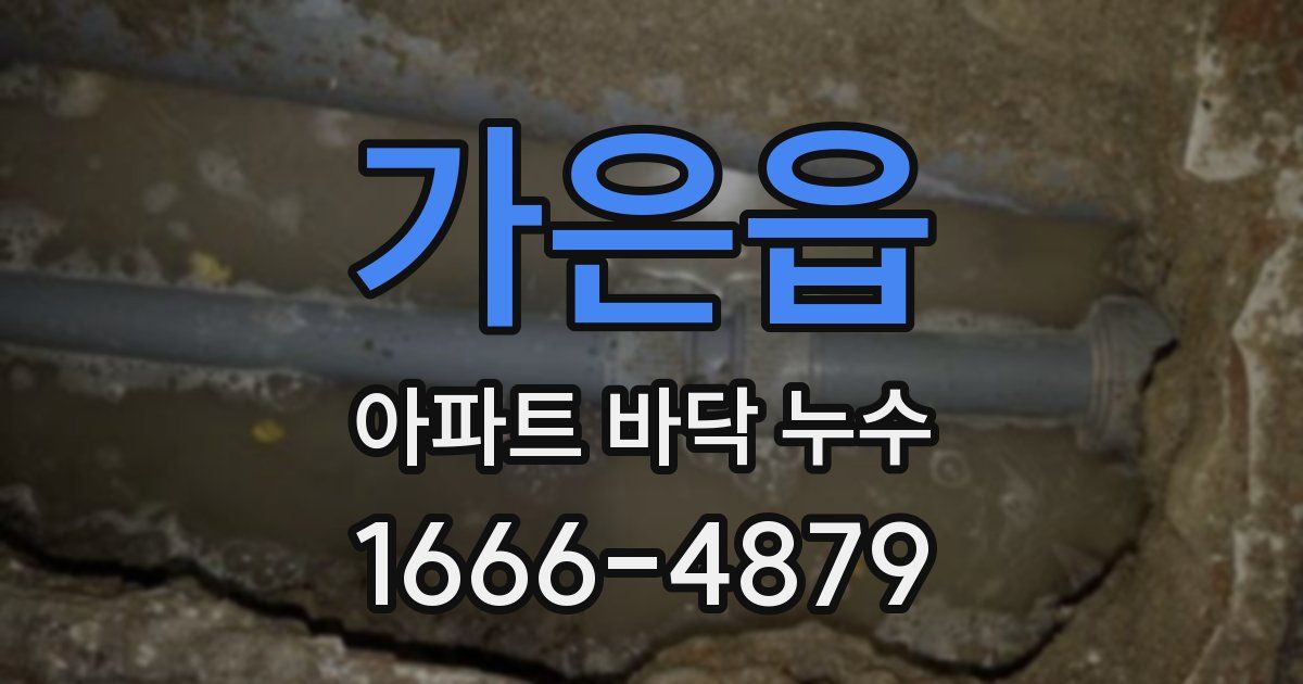 가은읍 아파트 바닥 누수