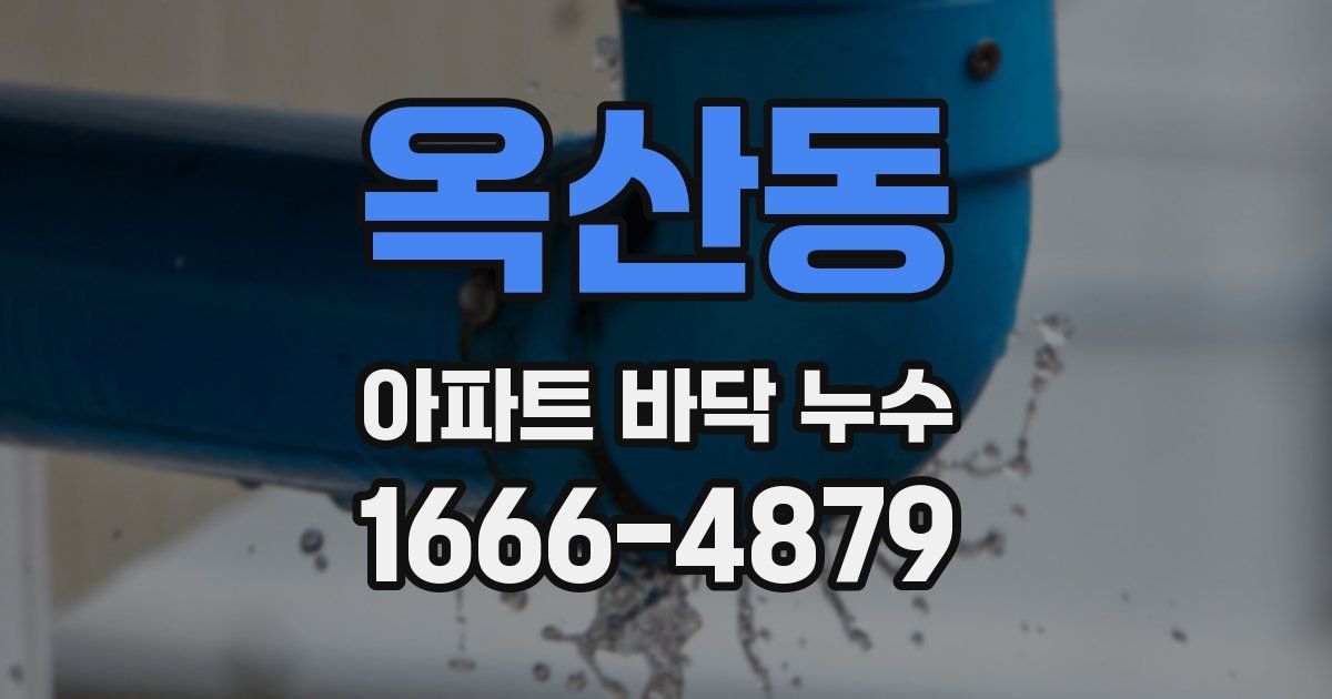 옥산동 아파트 바닥 누수