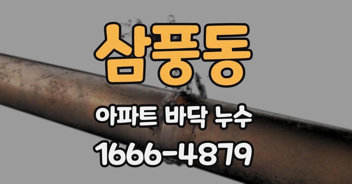 삼풍동 아파트 바닥 누수