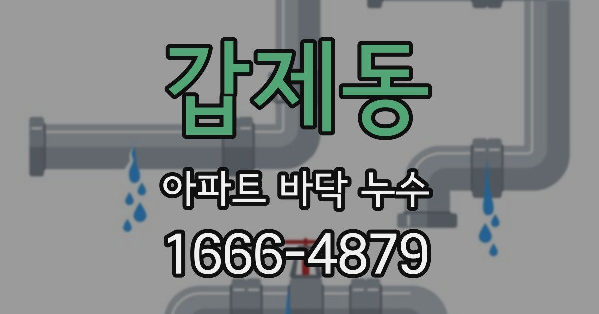 갑제동 아파트 바닥 누수