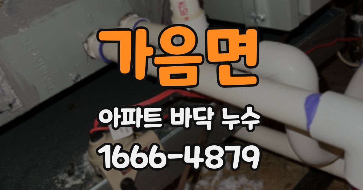 가음면 아파트 바닥 누수