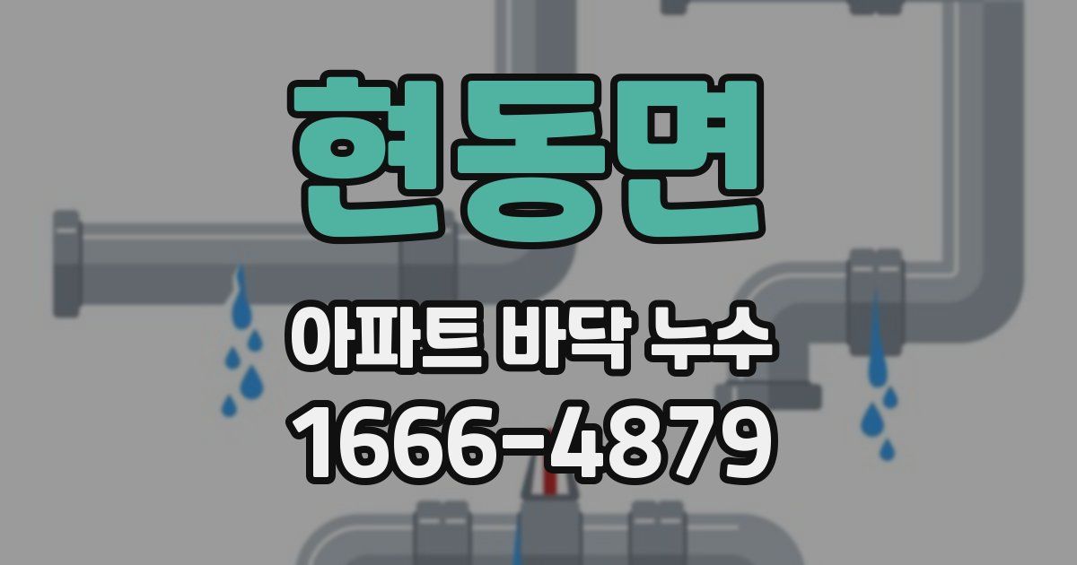 현동면 아파트 바닥 누수