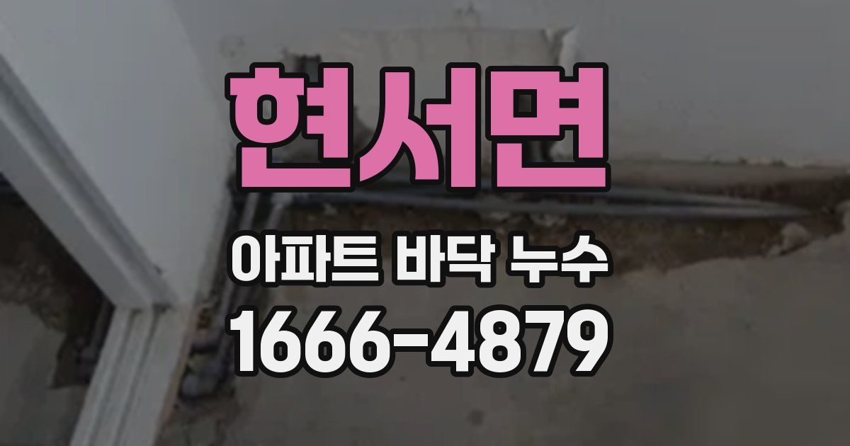 현서면 아파트 바닥 누수