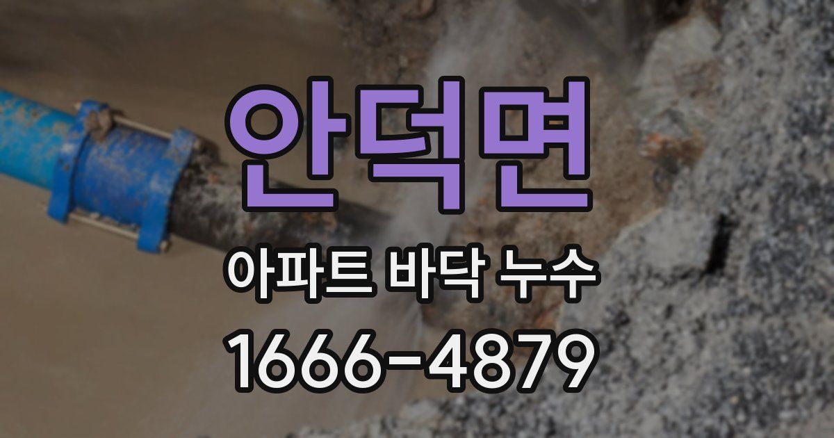 안덕면 아파트 바닥 누수