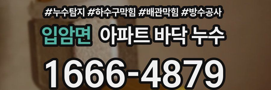입암면 아파트 바닥 누수
