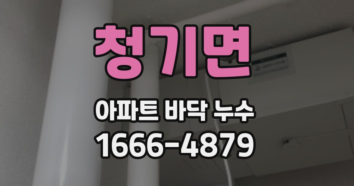 청기면 아파트 바닥 누수