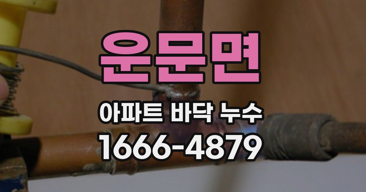 운문면 아파트 바닥 누수
