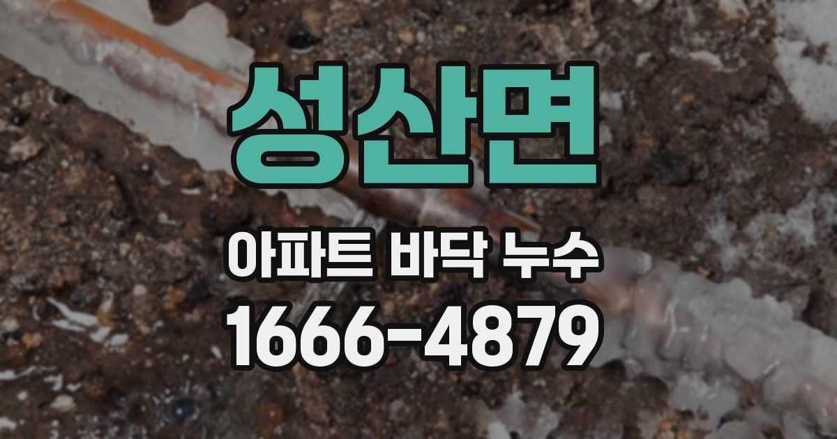 성산면 아파트 바닥 누수