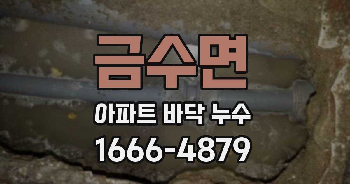 금수면 아파트 바닥 누수