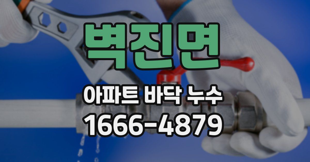 벽진면 아파트 바닥 누수