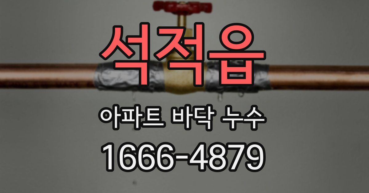 석적읍 아파트 바닥 누수