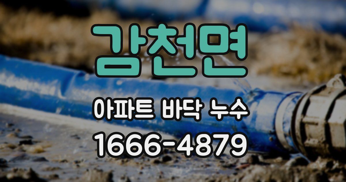 감천면 아파트 바닥 누수