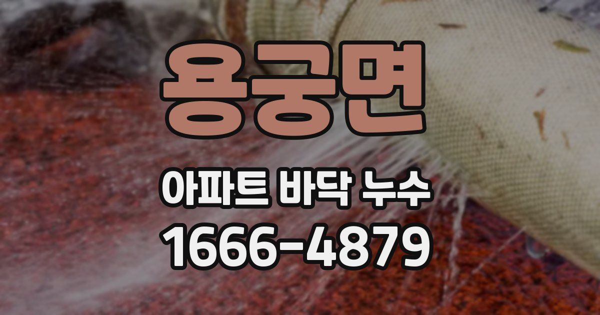용궁면 아파트 바닥 누수