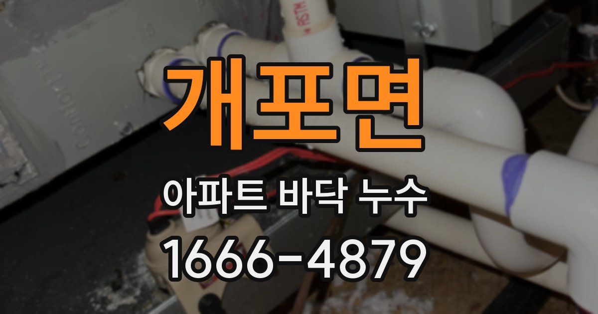 개포면 아파트 바닥 누수