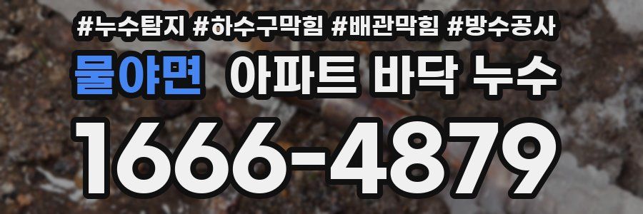 물야면 아파트 바닥 누수