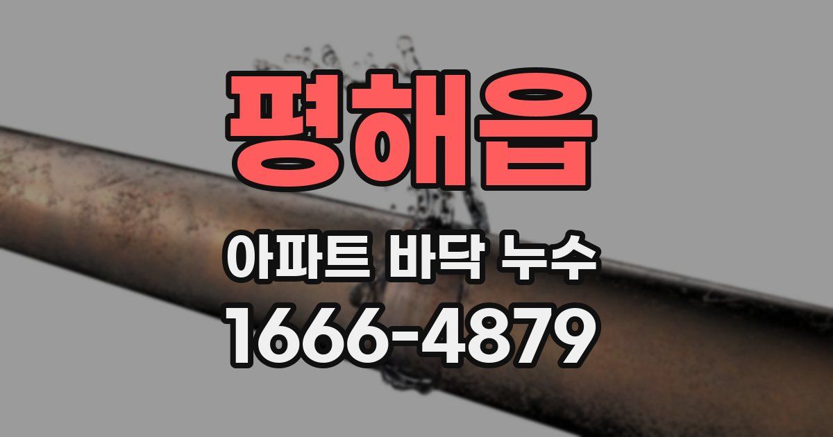 평해읍 아파트 바닥 누수