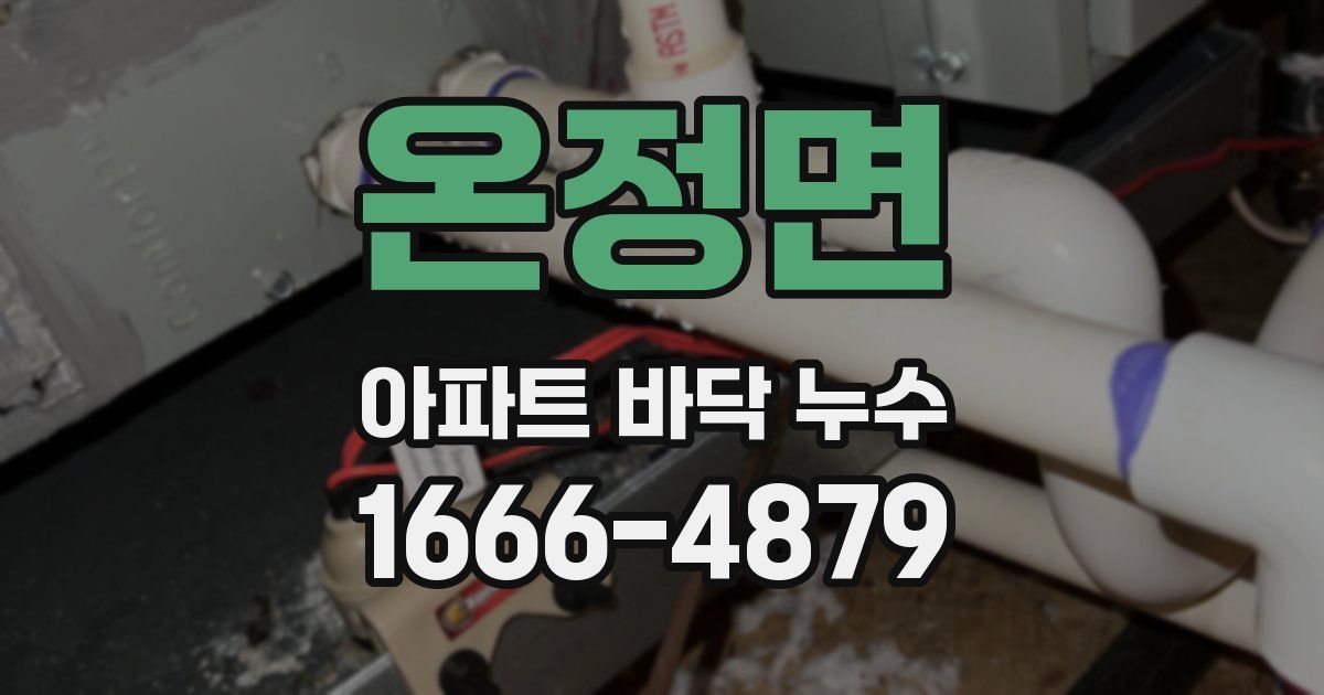 온정면 아파트 바닥 누수