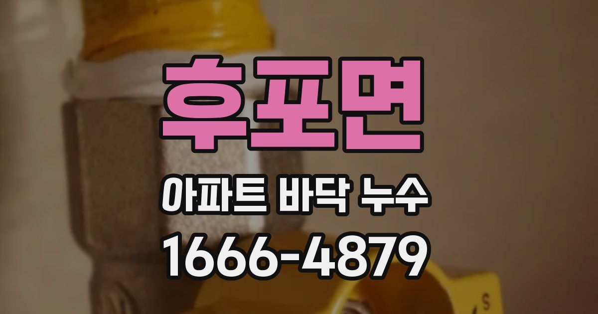 후포면 아파트 바닥 누수