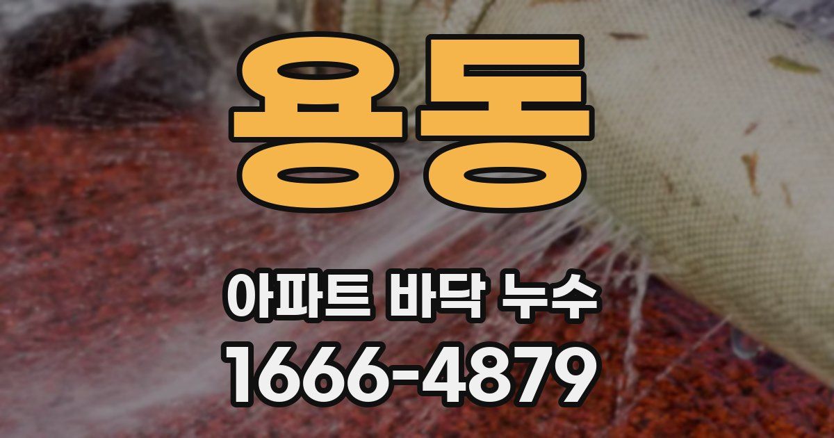 용동 아파트 바닥 누수