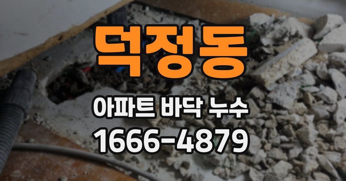 덕정동 아파트 바닥 누수