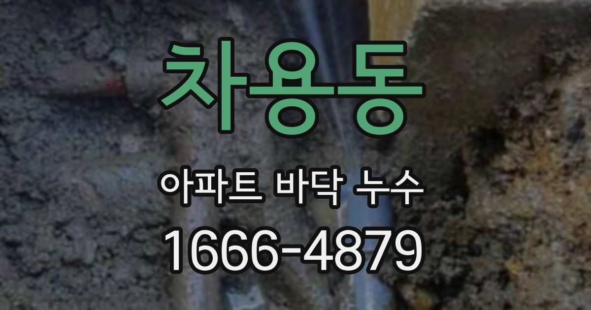 차용동 아파트 바닥 누수