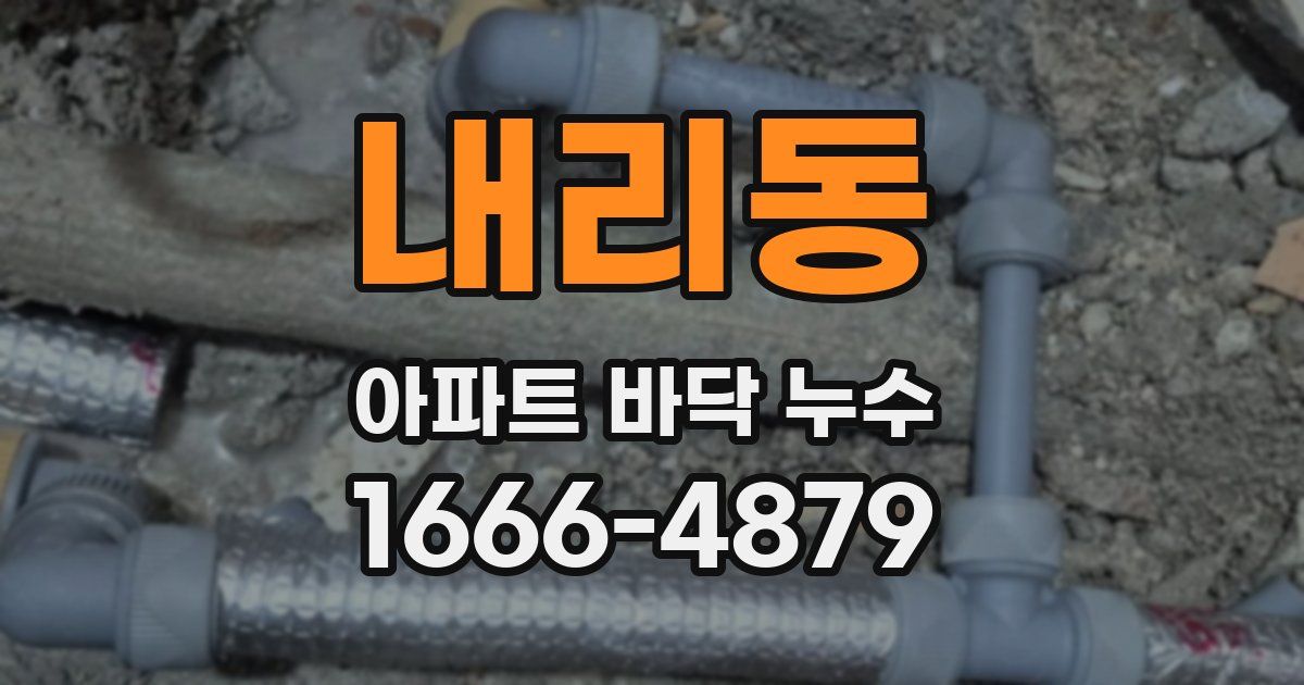 내리동 아파트 바닥 누수