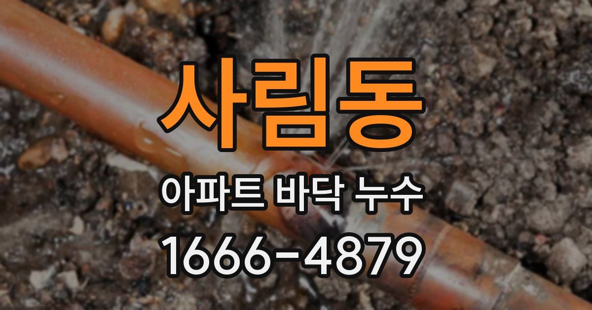 사림동 아파트 바닥 누수