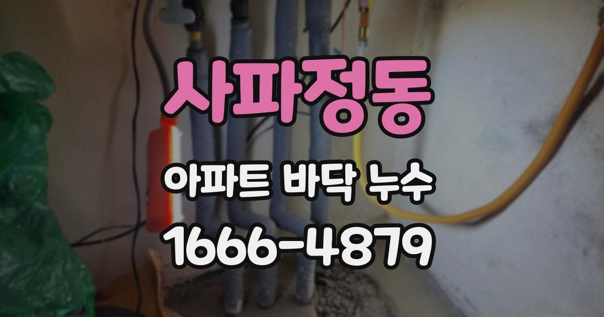 사파정동 아파트 바닥 누수