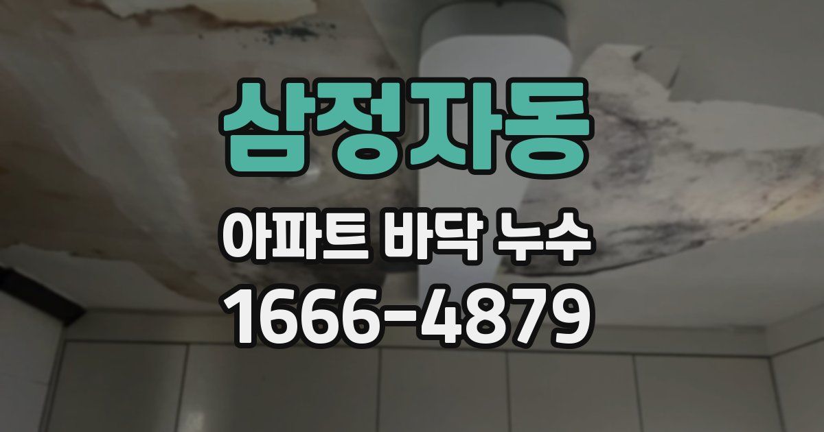 삼정자동 아파트 바닥 누수
